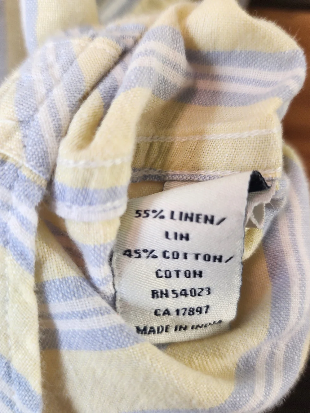 Banana Republic Linen Blend Shirt Men L Button Up Striped Resort Office Seesleev